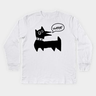 dog woof Kids Long Sleeve T-Shirt